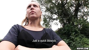 Nasty outdoor sex for money with a long-legged brunette Nikol