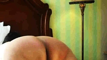 Lashing slut Mary's fat old ass with the belt