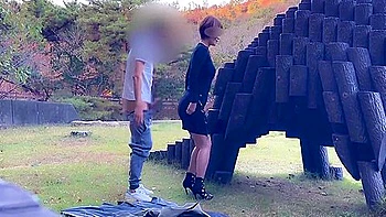 Beautiful Asian Milf In Black Dress Has Oral Sex At The Park With A Horny Guy