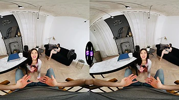 Two beautiful teens in a hot ffm threesome