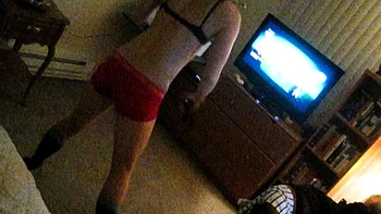 Amateur striptease and Solo masturbation