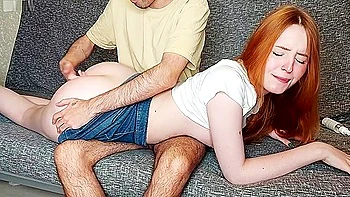 Horny Guy Cant Stop Cumming Of His Sexy Red-head Teen 18+ Girl