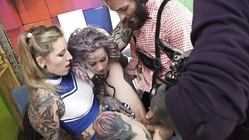 Dirty Dreaz featuring Anuskatzz and Lily Lu's tattoo piercing smut